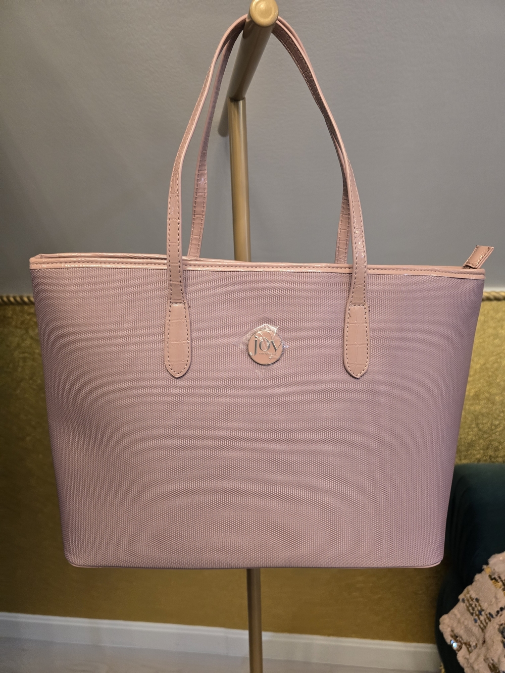 Joy Mangano Pink Tote Bag โ Structured Everyday Shoulder Bag